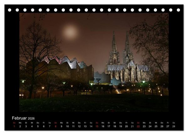 Produktbild: K&ouml;ln &ndash; Nachts 2026 (Tischkalender 2026 DIN A5 quer), CALVENDO Monatskalender