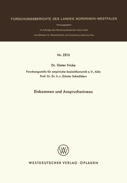 Produktbild: Einkommen und Anspruchsniveau