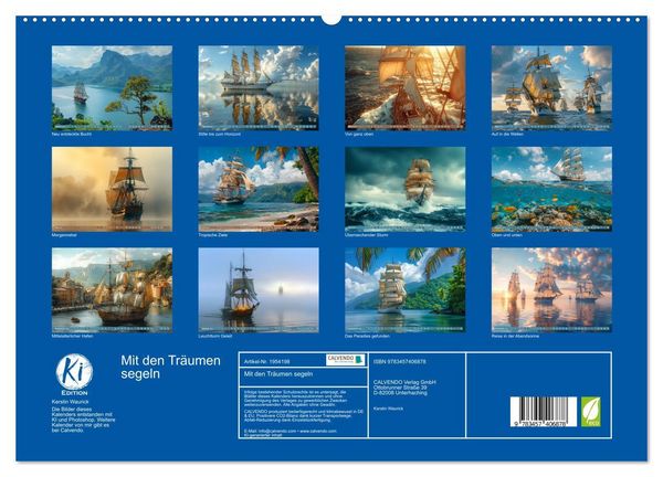 Produktbild: Mit den Tr&auml;umen segeln (hochwertiger Premium Wandkalender 2026 DIN A2 quer), Kunstdruck in Hochglanz