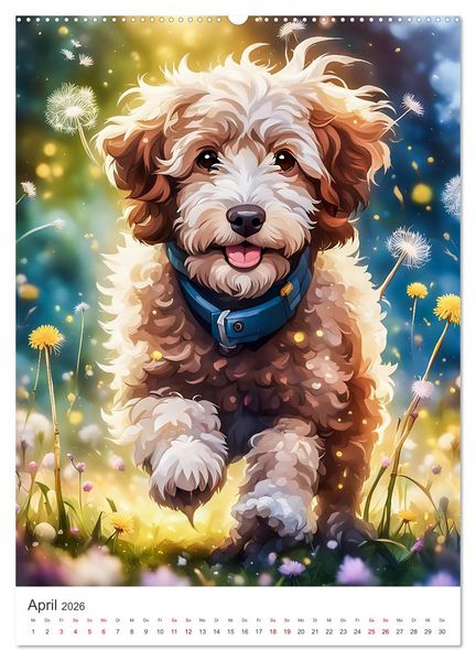 Produktbild: Der Aussiedoodle - Lebensfreude pur (Wandkalender 2026 DIN A2 hoch), CALVENDO Monatskalender
