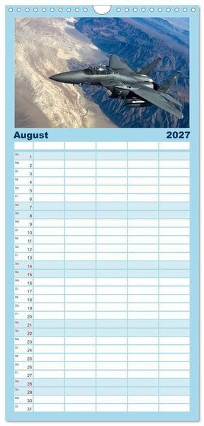 Produktbild: Familienplaner 2027 - Kampfjets - D&uuml;senj&auml;ger-Kalender mit 5 Spalten (Wandkalender, 21 x 45 cm) CALVENDO