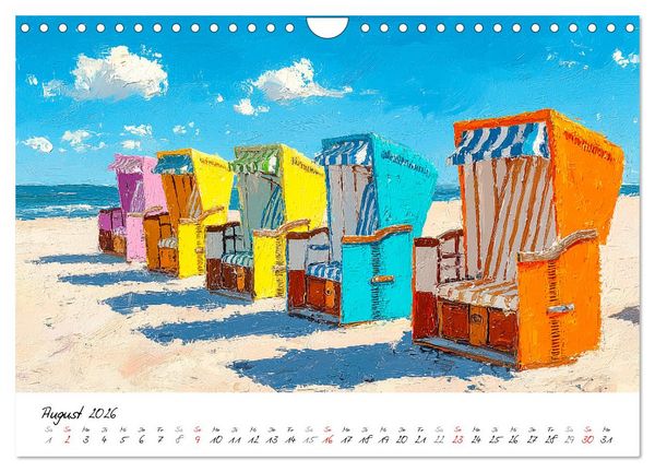 Produktbild: Sylt - Acrylmalerei von der Nordsee-Insel (Wandkalender 2026 DIN A4 quer), CALVENDO Monatskalender
