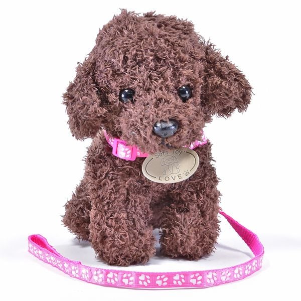 Produktbild: Pl&uuml;schHund Pudel braun Paloma mit Leine