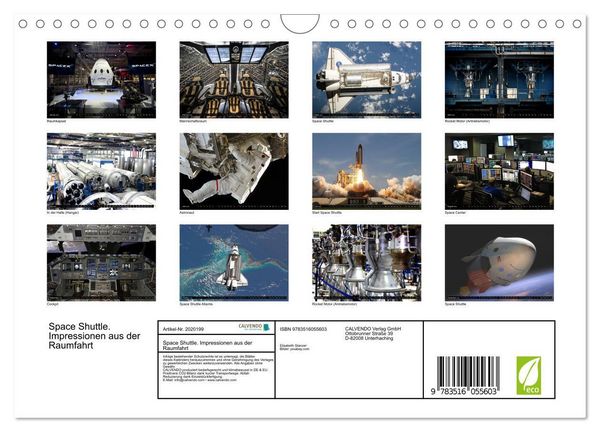 Produktbild: Space Shuttle. Impressionen aus der Raumfahrt (Wandkalender 2026 DIN A4 quer), CALVENDO Monatskalender
