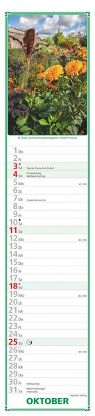 Produktbild: Paules Gartenplaner 2026 - Streifenplaner - Wandplaner - Küchen-Kalender - 11,3x49,5