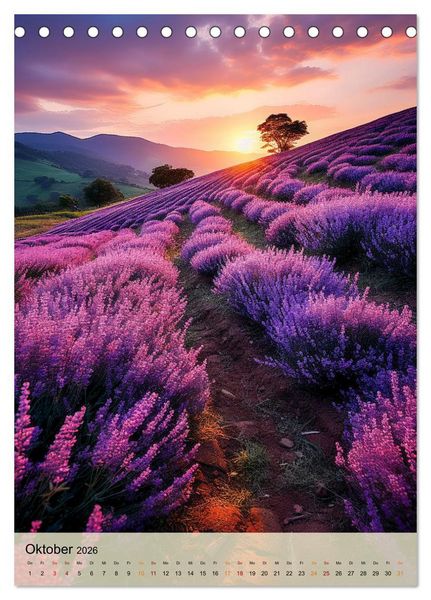 Produktbild: Lila, die Farbe der Mystik (Tischkalender 2026 DIN A5 hoch), CALVENDO Monatskalender
