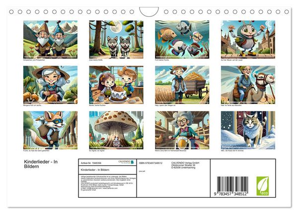 Produktbild: Kinderlieder - In Bildern (Wandkalender 2026 DIN A4 quer), CALVENDO Monatskalender