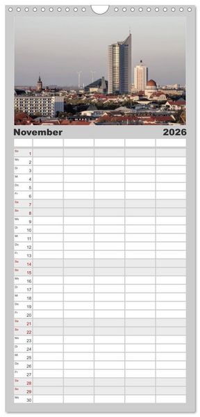 Produktbild: Familienplaner 2026 - Reise durch Leipzig mit 5 Spalten (Wandkalender, 21 x 45 cm) CALVENDO