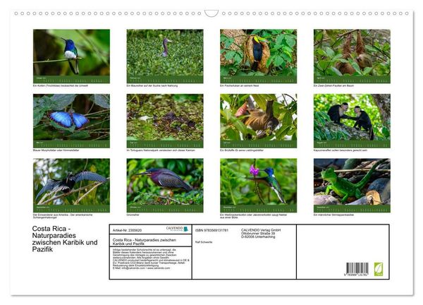 Produktbild: Costa Rica - Naturparadies zwischen Karibik und Pazifik (Wandkalender 2027 DIN A2 quer), CALVENDO Monatskalender