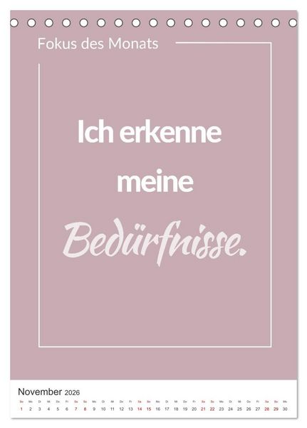 Produktbild: Achtsamkeitskalender: Mehr Achtsamkeit im Alltag mit dem Fokus des Monats (Tischkalender 2026 DIN A5 hoch), CALVENDO Monatskalender