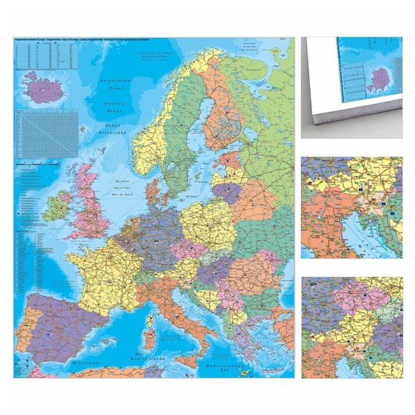 Produktbild: Europa Organisationskarte politisch zum Pinnen auf EasyPrint - Platte