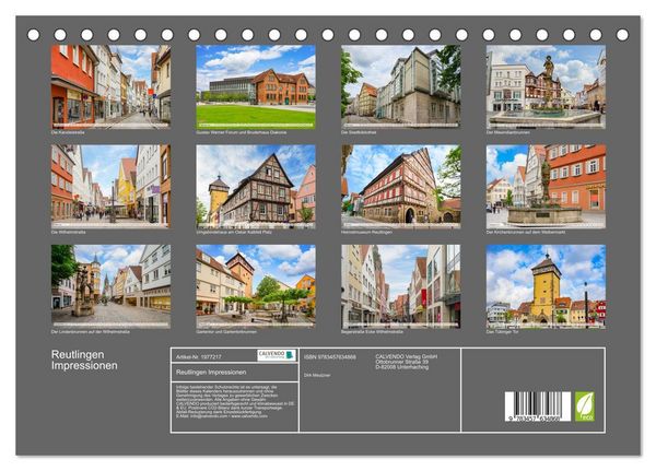 Produktbild: Reutlingen Impressionen (Tischkalender 2026 DIN A5 quer), CALVENDO Monatskalender