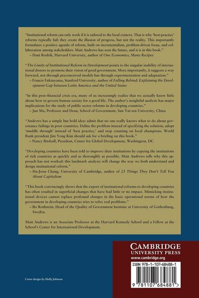Produktbild: The Limits of Institutional Reform in Development