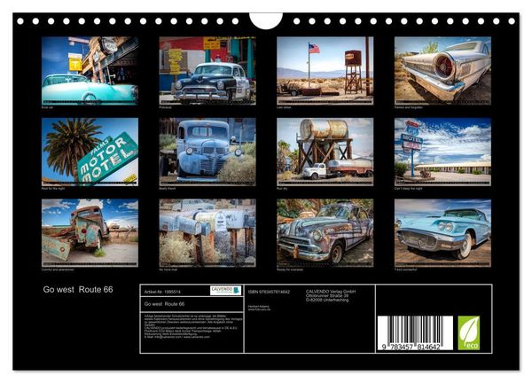 Produktbild: Go west Route 66 (Wandkalender 2026 DIN A4 quer), CALVENDO Monatskalender