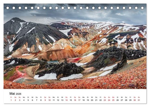 Produktbild: Island - Elemente der Natur (Tischkalender 2026 DIN A5 quer), CALVENDO Monatskalender