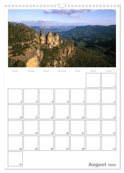Produktbild: Australien - Terminplaner (Wandkalender 2026 DIN A3 hoch), CALVENDO Monatskalender