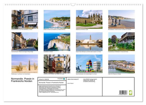Produktbild: Normandie. Poesie in Frankreichs Norden (Wandkalender 2026 DIN A2 quer), CALVENDO Monatskalender