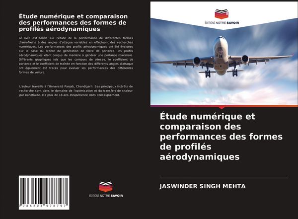 Produktbild: &Eacute;tude num&eacute;rique et comparaison des performances des formes de profil&eacute;s a&eacute;rodynamiques
