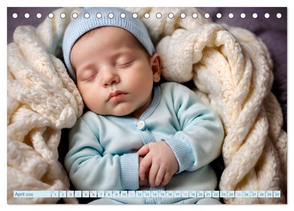Produktbild: Schlummernde Babys (Tischkalender 2026 DIN A5 quer), CALVENDO Monatskalender