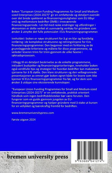 Produktbild: EUs finansieringsprogrammer for sm&aring; og mellomstore bedrifter (2024-2027)