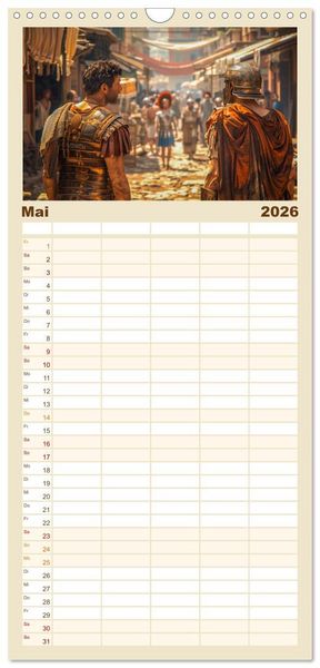 Produktbild: Familienplaner 2026 - Im Schatten des Kolosseums mit 5 Spalten (Wandkalender, 21 x 45 cm) CALVENDO
