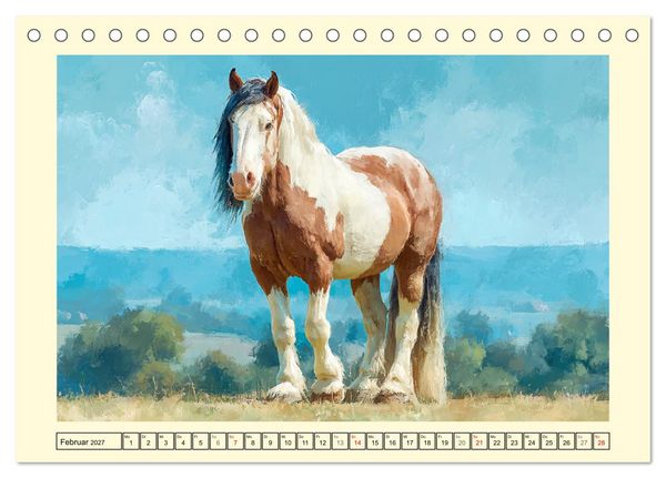 Produktbild: Starke Pferde. Imposante Kaltbl&uuml;ter auf dem Farmland (Tischkalender 2027 DIN A5 quer), CALVENDO Monatskalender