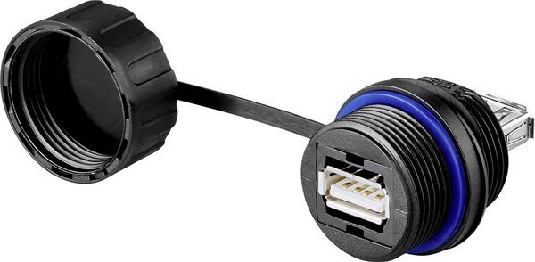 Produktbild: Renkforce USB 2.0 Kabel [1x USB 2.0 Buchse A - 1x USB 2.0 Buchse A] 1.00m mit Schutzkappe