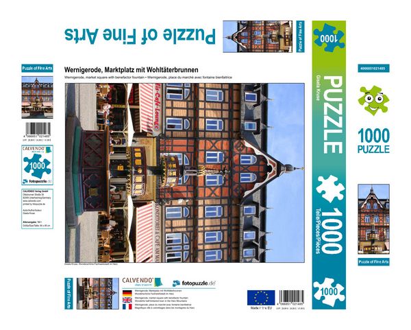 Produktbild: CALVENDO Puzzle Wernigerode, Marktplatz mit Wohlt&auml;terbrunnen | 1000 Teile Lege-Gr&ouml;&szlig;e 64x48cm Foto-Puzzle f&uuml;r gl&uuml;ckliche Stunden
