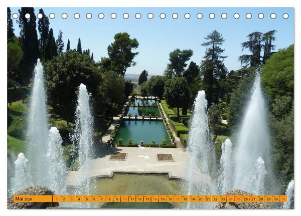 Produktbild: Die h&auml;ngenden G&auml;rten von Tivoli - Die Villa d'Este (Tischkalender 2026 DIN A5 quer), CALVENDO Monatskalender