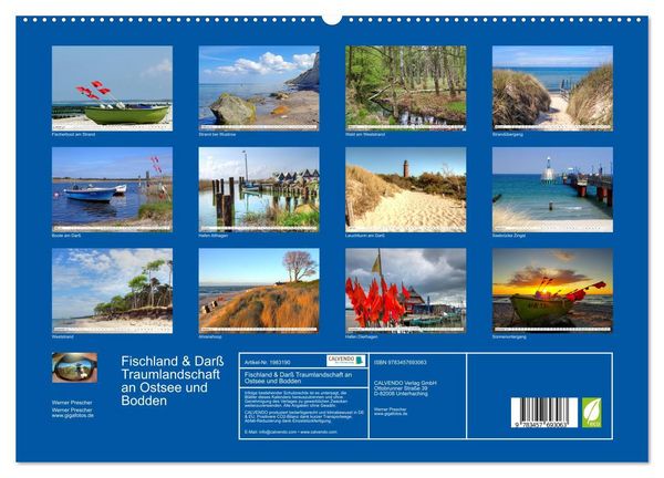 Produktbild: Fischland & Dar&szlig; Traumlandschaft an Ostsee und Bodden (hochwertiger Premium Wandkalender 2026 DIN A2 quer), Kunstdruck in Hochglanz