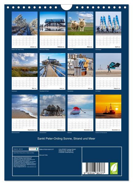 Produktbild: Sankt Peter-Ording Sonne, Strand und Meer (Wandkalender 2026 DIN A4 hoch), CALVENDO Monatskalender