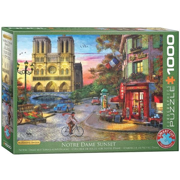 Notre Dame mit Sonnenuntergang