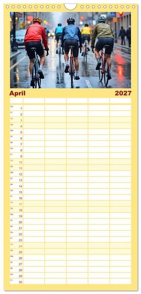 Produktbild: Familienplaner 2027 - Kilometerkiller - Rennrad-Power im Jahresverlauf mit 5 Spalten (Wandkalender, 21 x 45 cm) CALVENDO