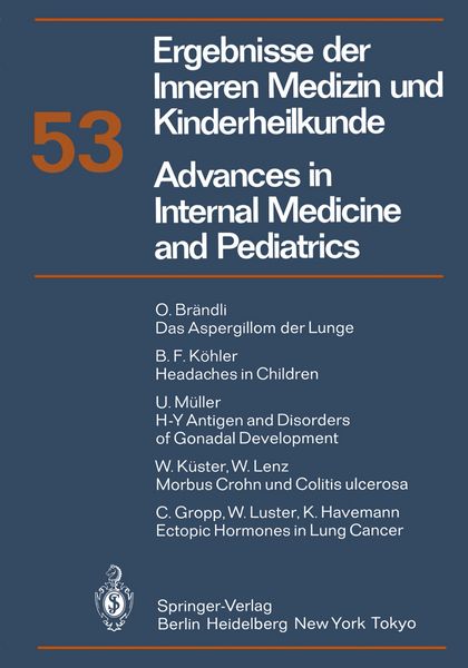 Produktbild: Ergebnisse der Inneren Medizin und Kinderheilkunde/Advances in Internal Medicine and Pediatrics