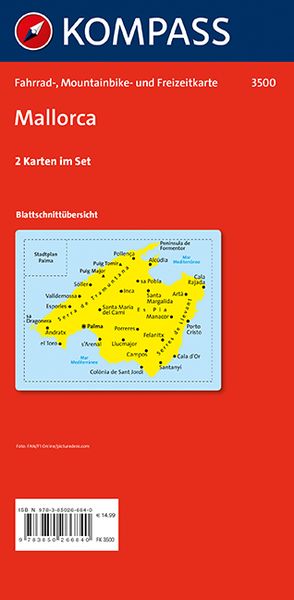 KOMPASS Fahrradkarte 3500 Mallorca (2 Karten im Set) 1:70.000