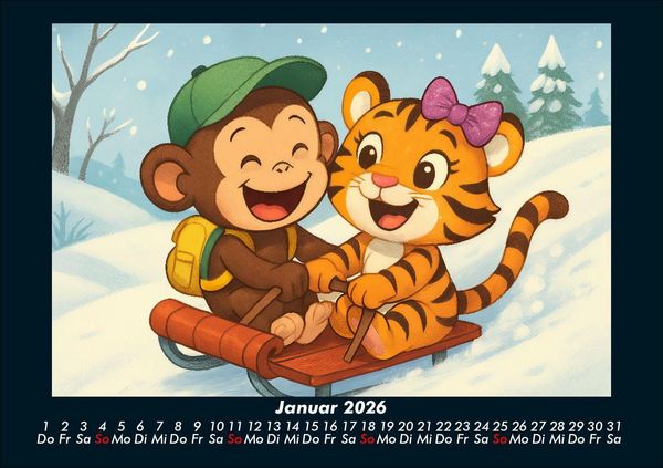 Produktbild: Milo & Tina - Ein Jahr voller Freundschaft 2026 Fotokalender DIN A5