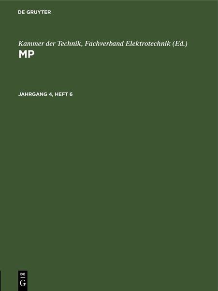 Produktbild: MP. Jahrgang 4, Heft 6
