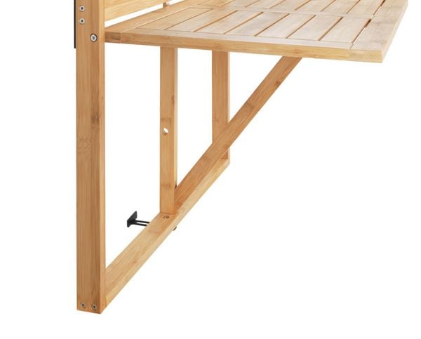 Produktbild: Bambus Balkon-Klapptisch Mod. Waikiki, zum Einh&auml;ngen an Balkongel&auml;nder