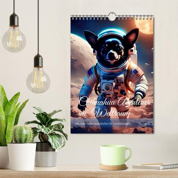 Produktbild: Chihuahua Abenteuer im Weltraum (Wandkalender 2026 DIN A4 hoch), CALVENDO Monatskalender