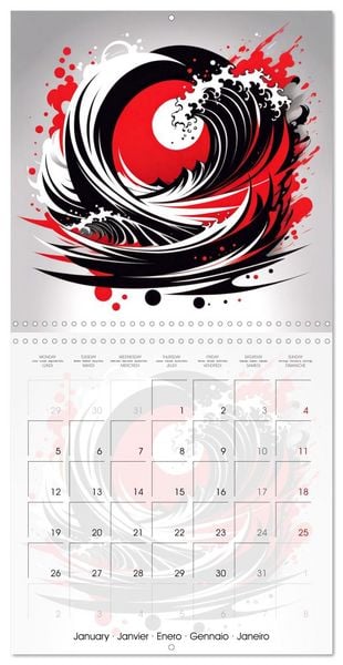 Produktbild: Essence de l'abstraction (Calendrier mural carr&eacute; 2026 30x30 cm) Calendrier double avec une page pour vos prises de notes