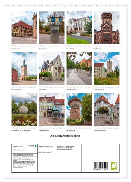Produktbild: Die Stadt Aschersleben (hochwertiger Premium Wandkalender 2026 DIN A2 hoch), Kunstdruck in Hochglanz