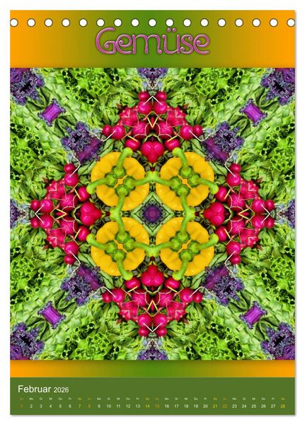 Produktbild: Kulinarische Mandalas (Tischkalender 2026 DIN A5 hoch), CALVENDO Monatskalender