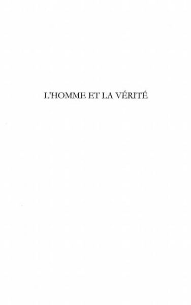 Produktbild: Homme et la verite l'