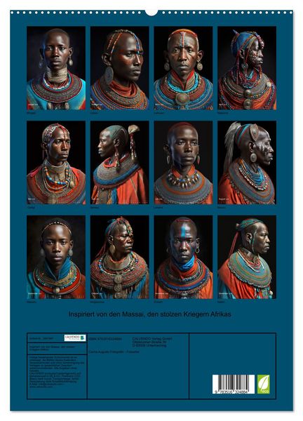 Produktbild: Inspiriert von den Massai, den stolzen Kriegern Afrikas (hochwertiger Premium Wandkalender 2026 DIN A2 hoch), Kunstdruck in Hochglanz