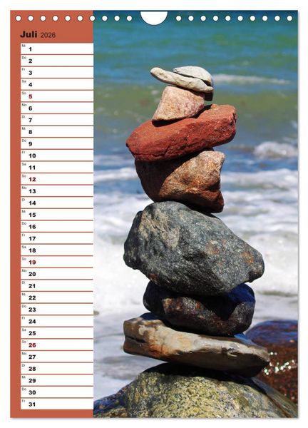 Produktbild: Steinmanderl - Der Steinm&auml;nnchen Geburtstagskalender (Wandkalender 2026 DIN A4 hoch), CALVENDO Monatskalender