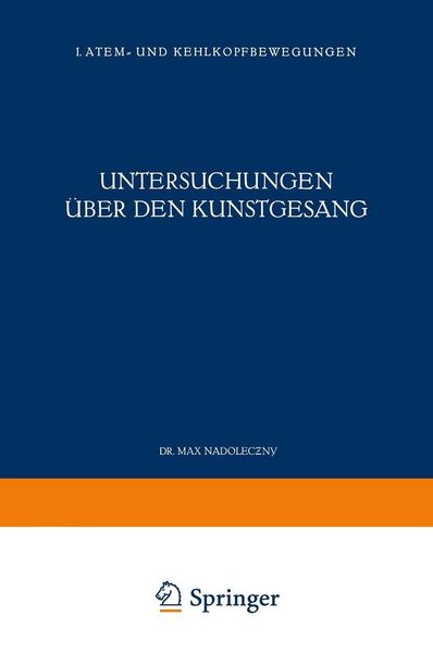 Produktbild: Untersuchungen &uuml;ber den Kunstgesang