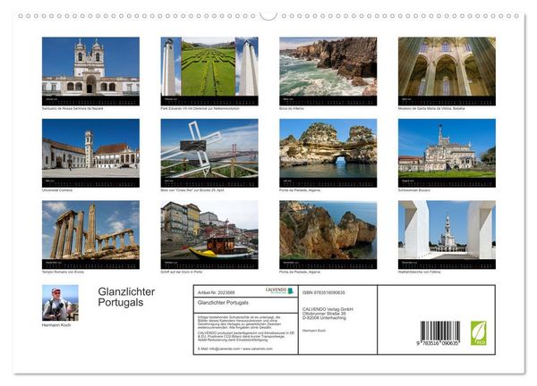 Produktbild: Glanzlichter Portugals (hochwertiger Premium Wandkalender 2026 DIN A2 quer), Kunstdruck in Hochglanz