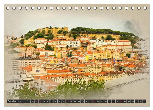 Produktbild: Traumhaftes Lissabon (Tischkalender 2026 DIN A5 quer), CALVENDO Monatskalender