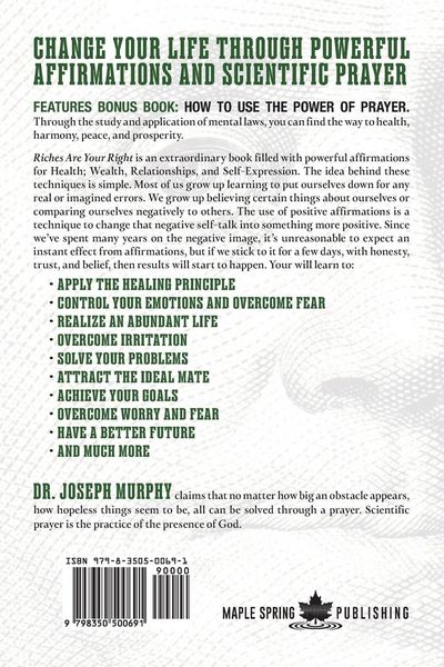 Produktbild: Riches Are Your Right Features Bonus Book How to Use the Power of Prayer