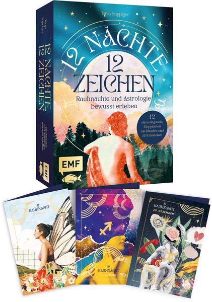 Produktbild: Kartenset: 12 N&auml;chte, 12 Zeichen | Rauhn&auml;chte und Astrologie bewusst erleben &ndash; mit Ritualen, Affirmationen und Videomeditationen
